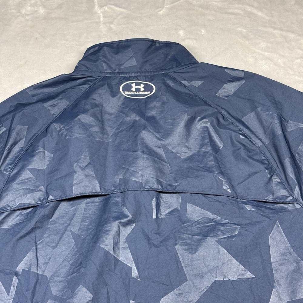 Under Armour Windbreaker Jacket Mens 2XL Navy Blue Geometric Camo 1253577 - Picture 11 of 12